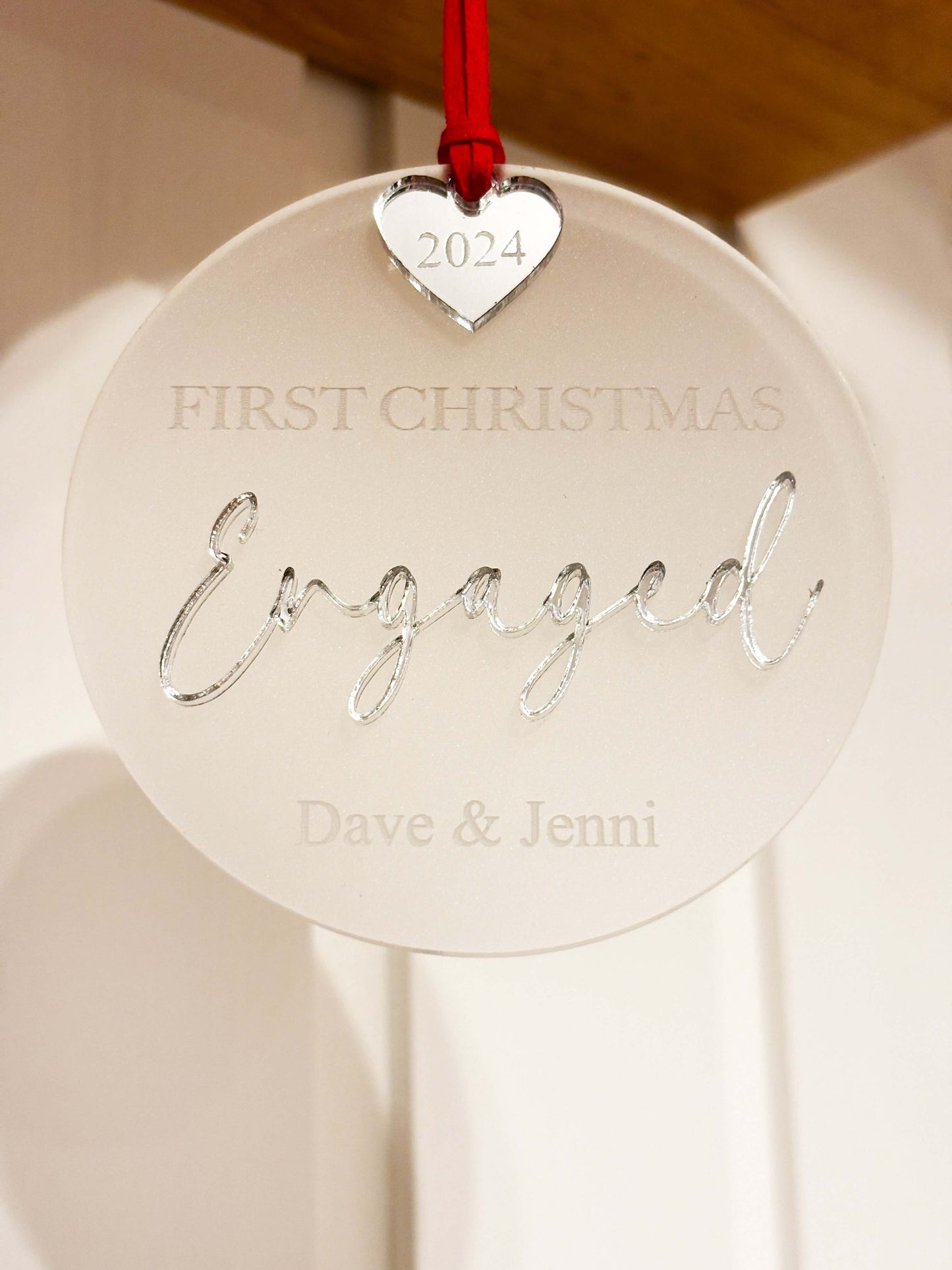 first Christmas engaged Christmas tree decoration