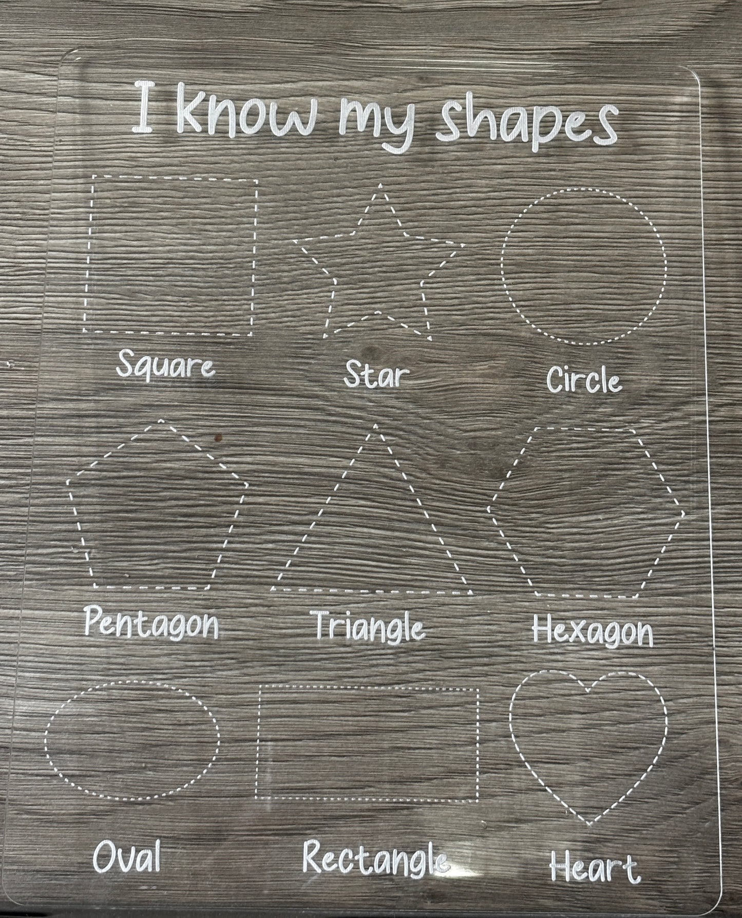 Children's shape learning board