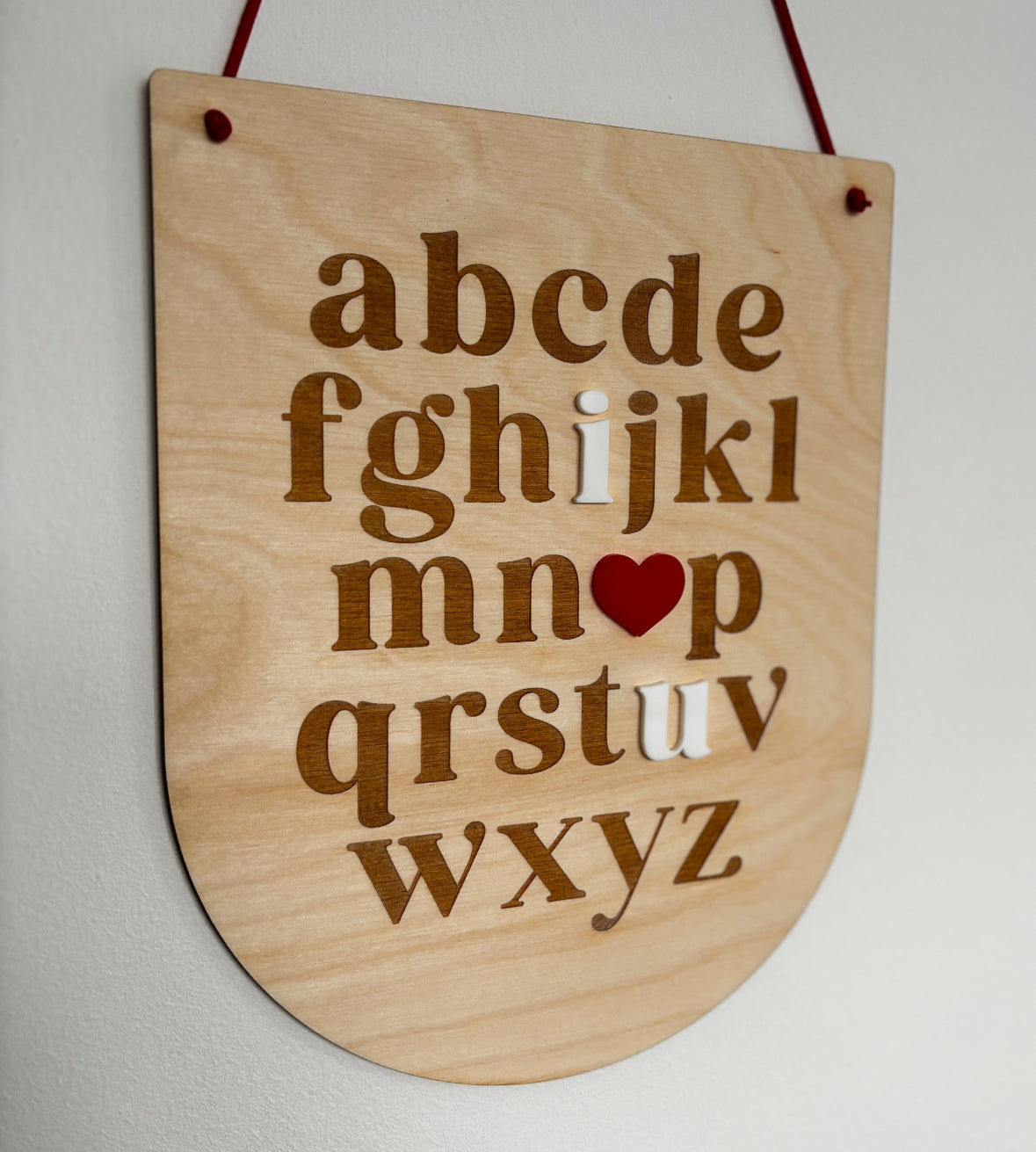 Alphabet I love you bedroom sign