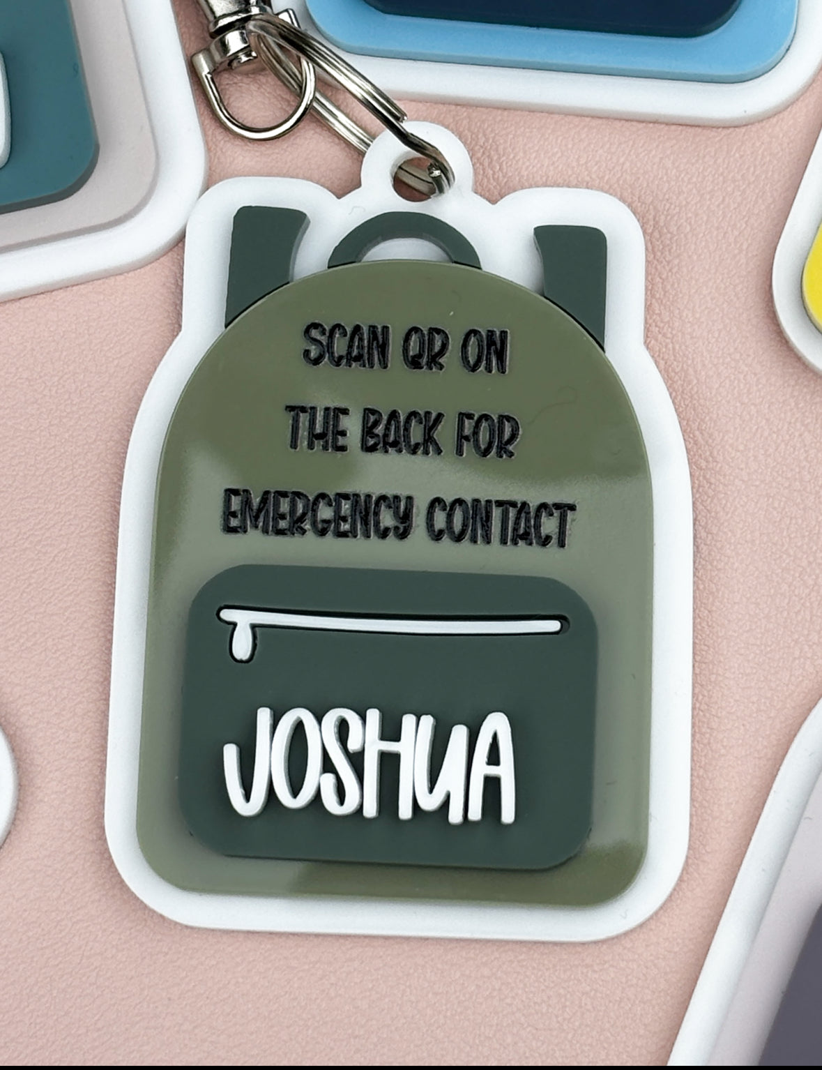 Children's emergency contact bag tags