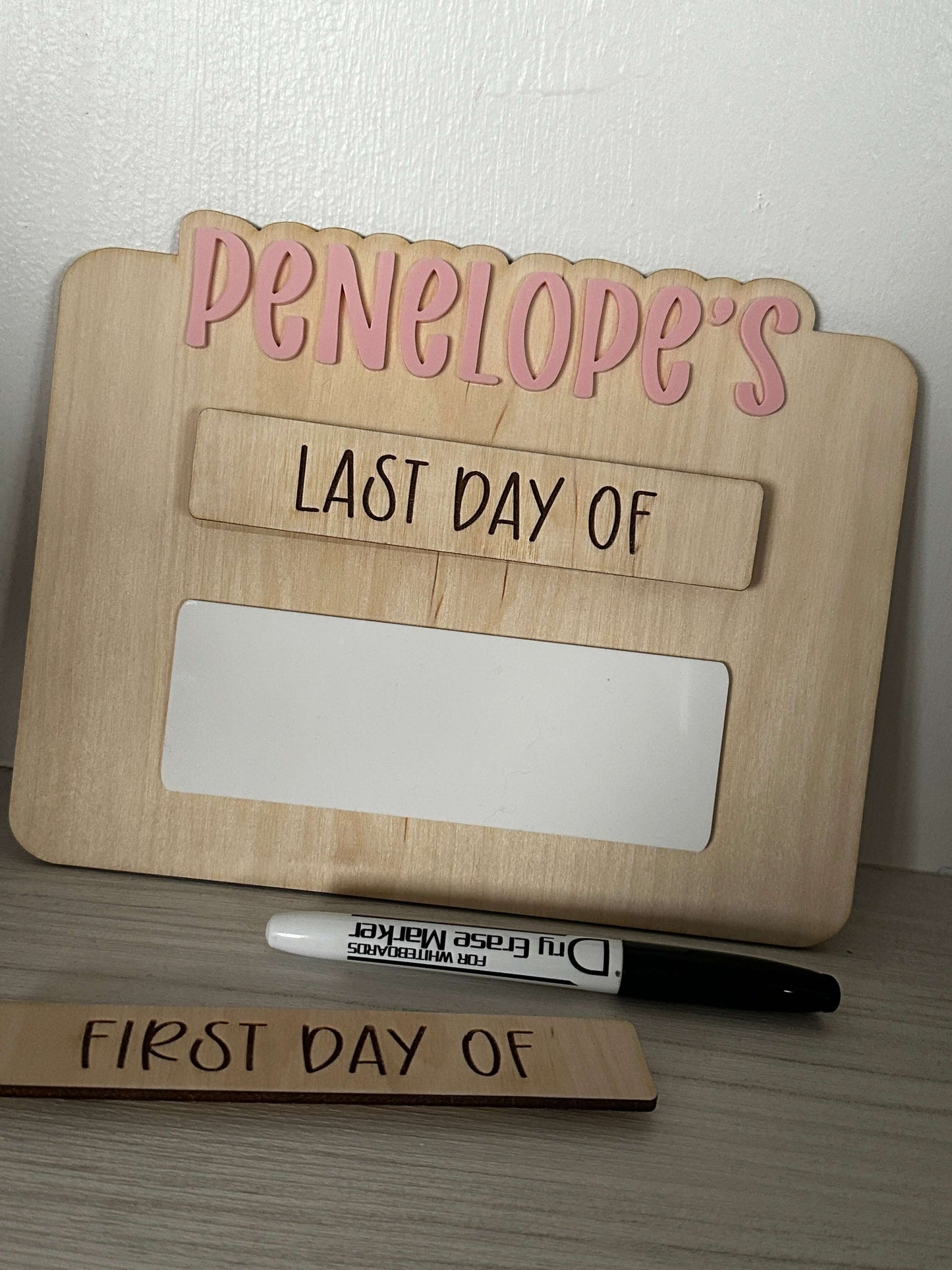 First and last day personalised back to school memory board