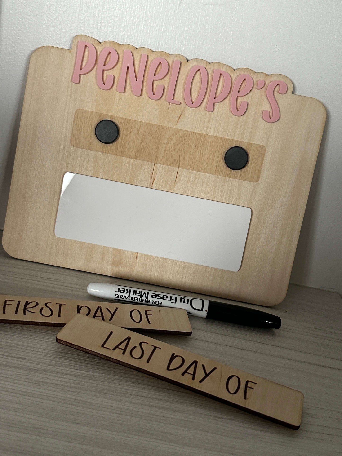 First and last day personalised back to school memory board