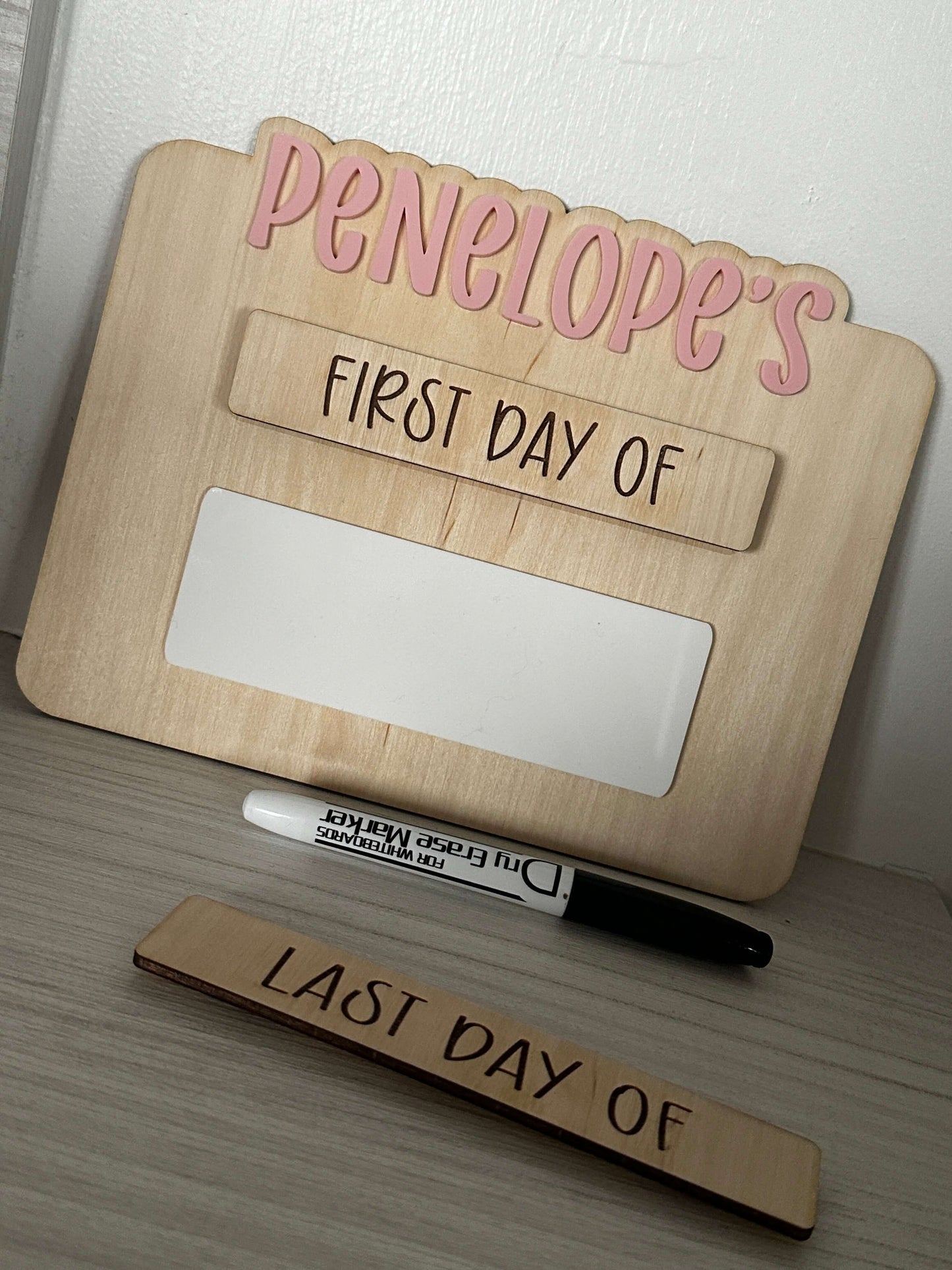 First and last day personalised back to school memory board