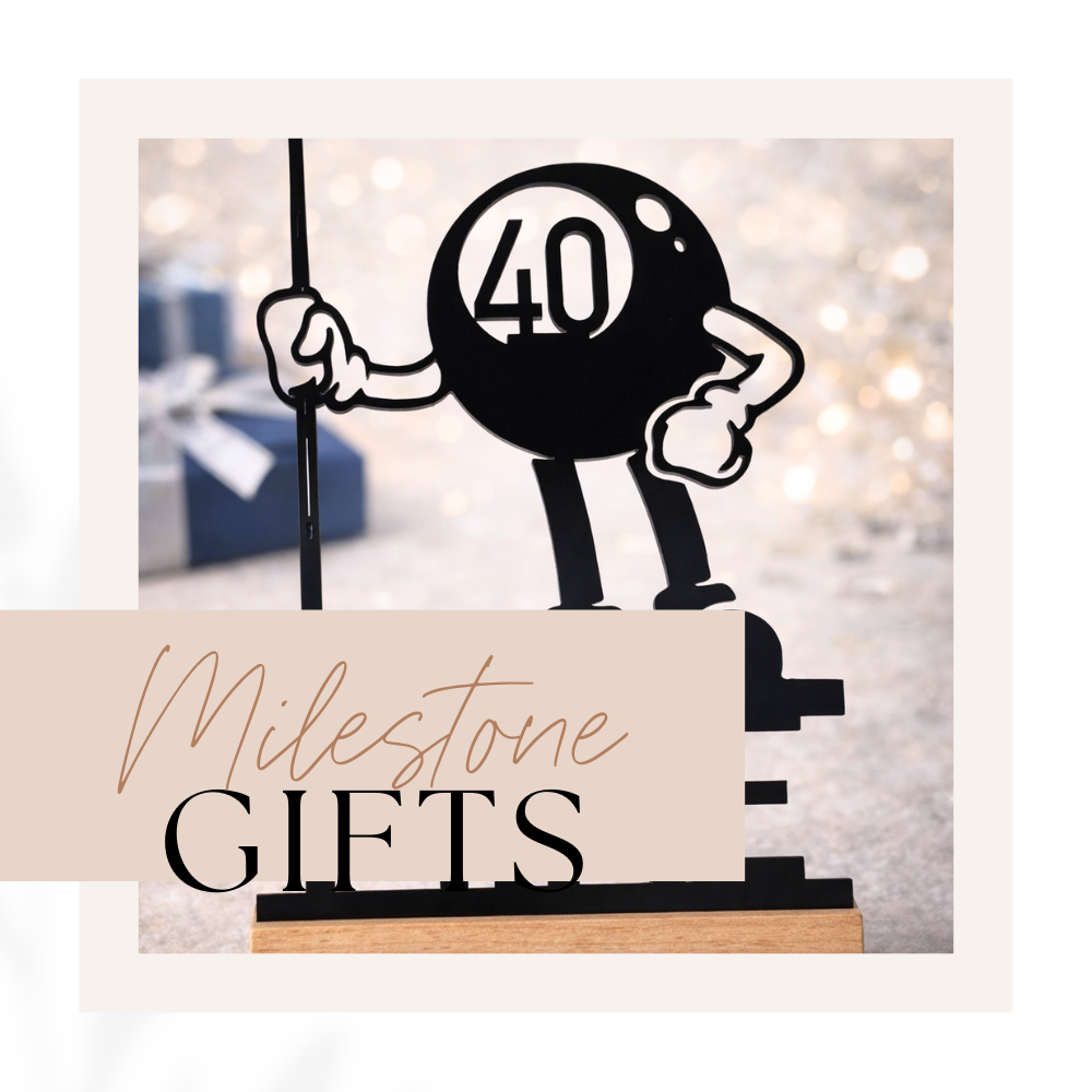 Personalised 40th birthday milestone gift with name