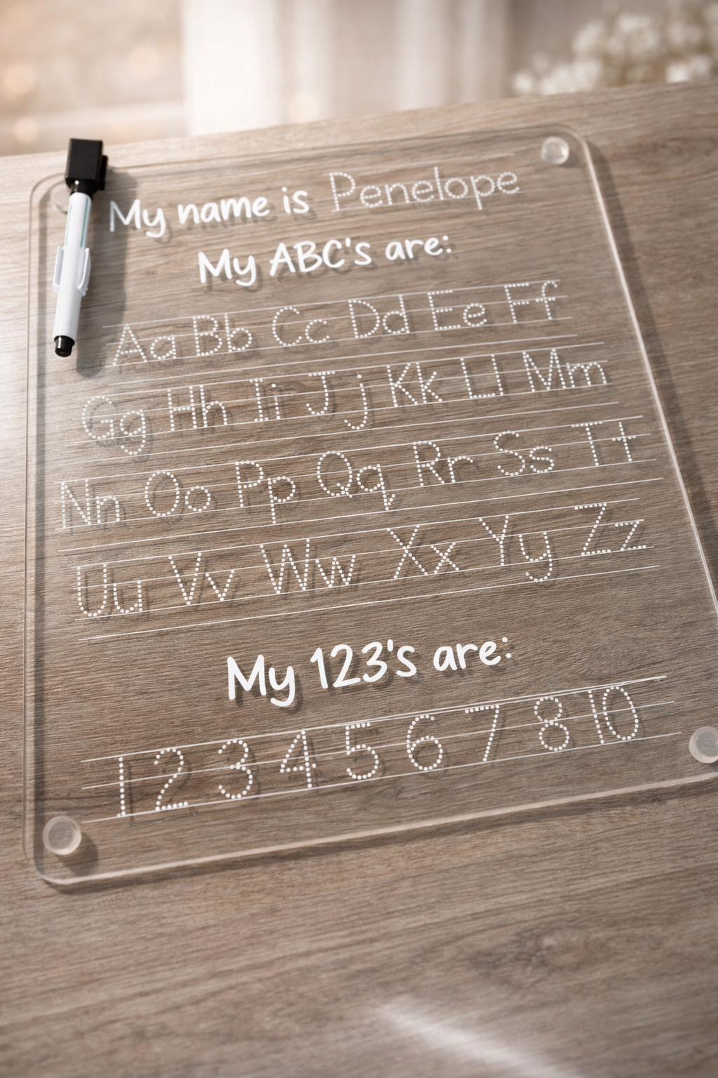 personalised name tracing board for kids handwriting practice dry erase learning board