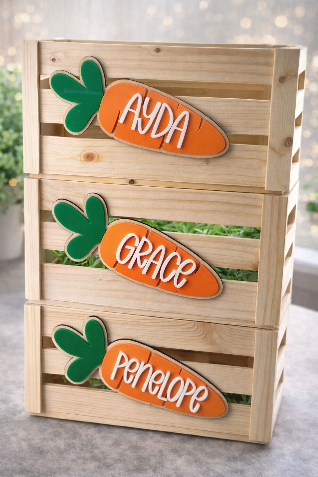 Personalised Easter Crate | Wooden Easter Basket | Custom Easter Gift Box for Kids