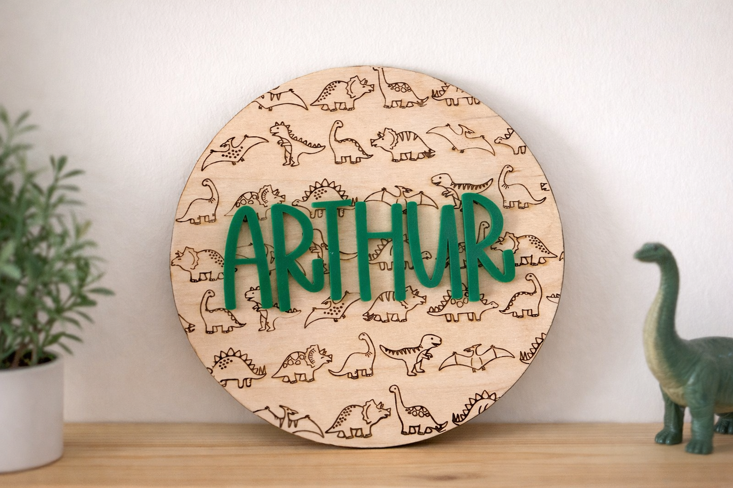 Dinosaur Theme Personalised Name Plaque