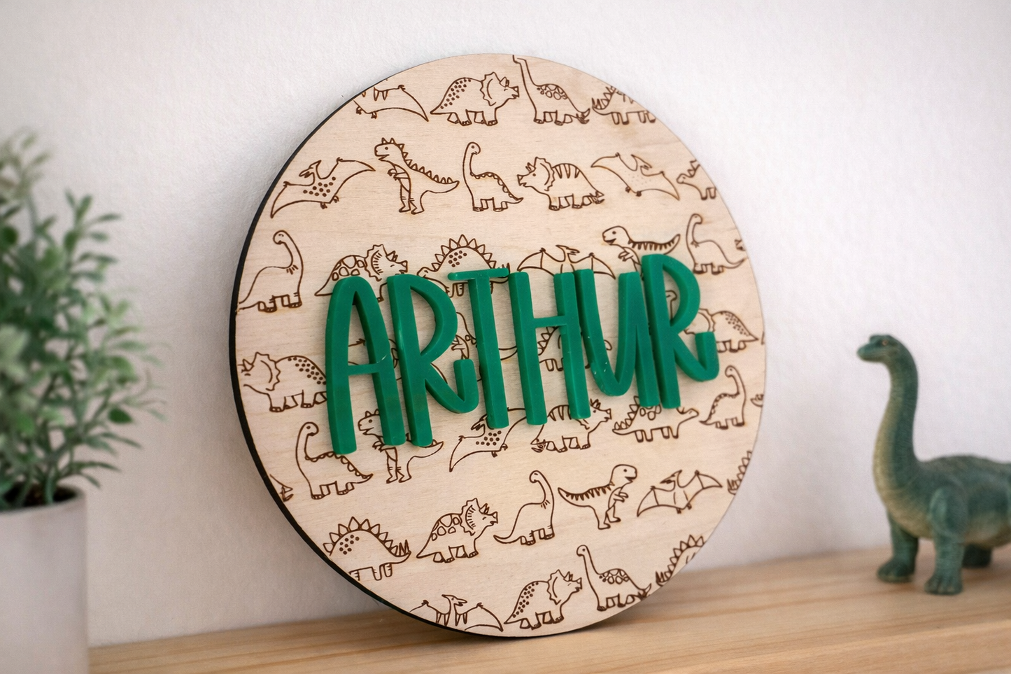 Dinosaur Theme Personalised Name Plaque