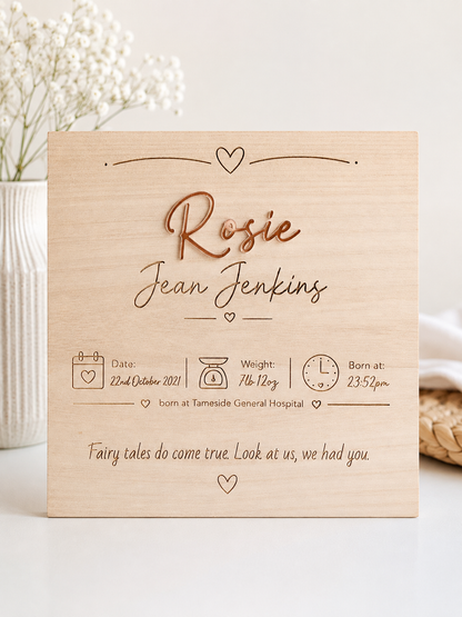 Personalised Baby Keepsake Box | Baby Memory Box with Birth Details
