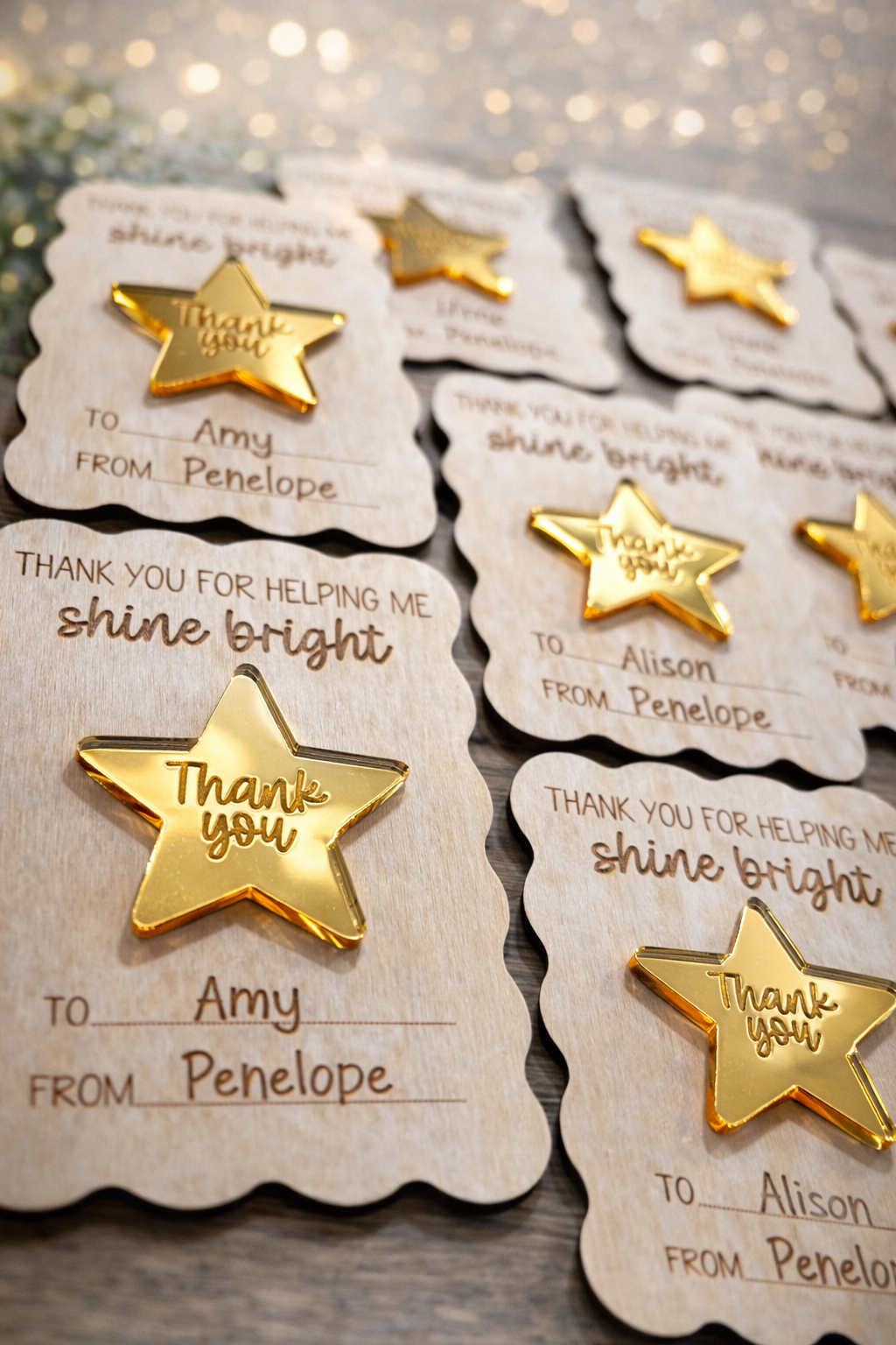 Engraved wooden teacher magnet end of term thank you gift