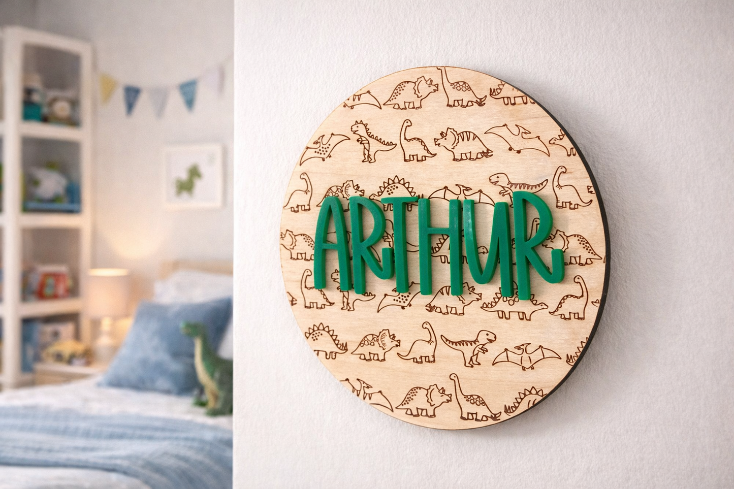 Dinosaur Theme Personalised Name Plaque
