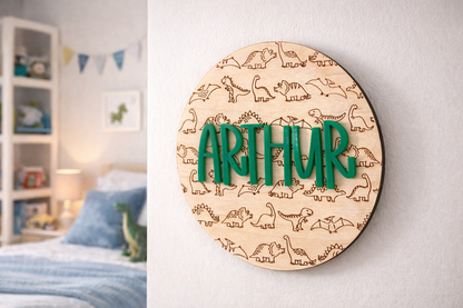 Dinosaur Theme Personalised Name Plaque
