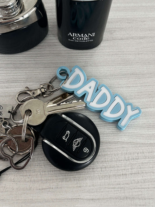 Pastel Blue Father's Day double layered Dad acrylic keyring, personalised with any name.