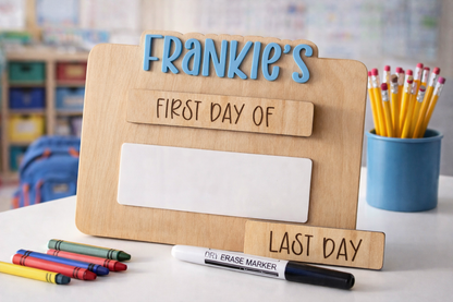 First and last day of School memory board