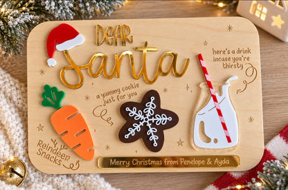 Personalised Christmas Eve Santa treat board with child's names