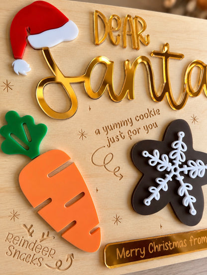 Personalised Santa cookie and milk board for Christmas Eve