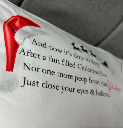 Personalised childrens Christmas eve pillow