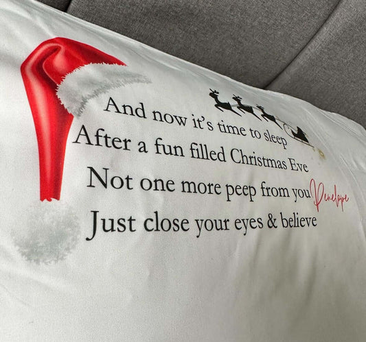 Personalised childrens Christmas eve pillow