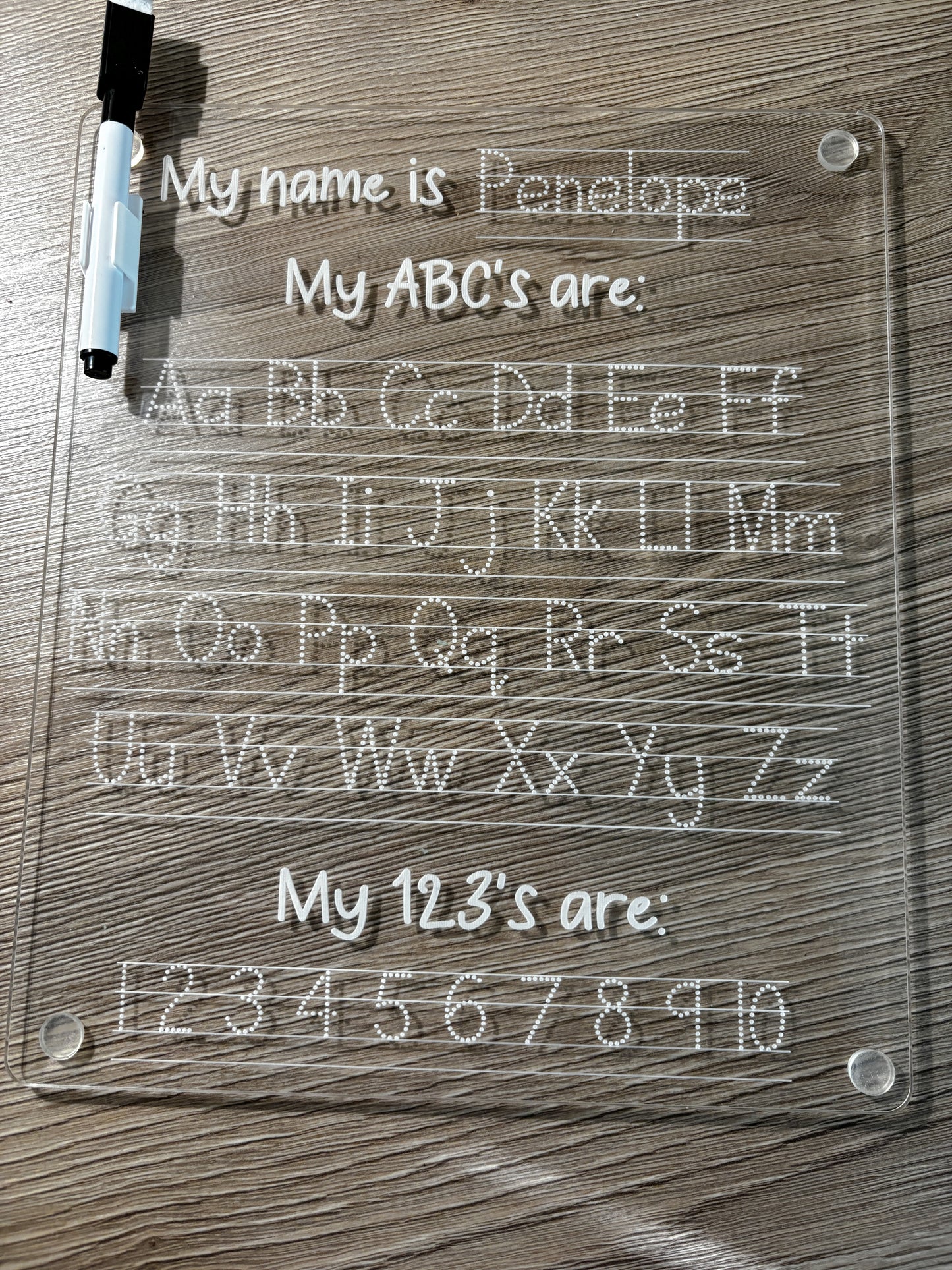 Handwriting practice board