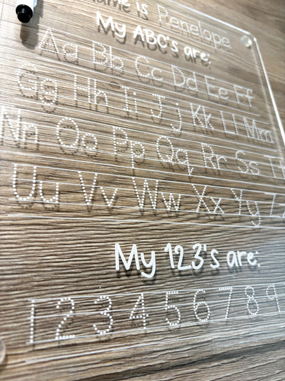Handwriting practice board