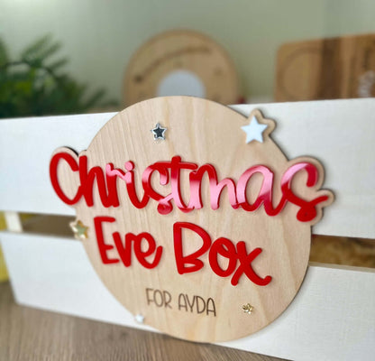 Personalised wooden Christmas Eve crates 