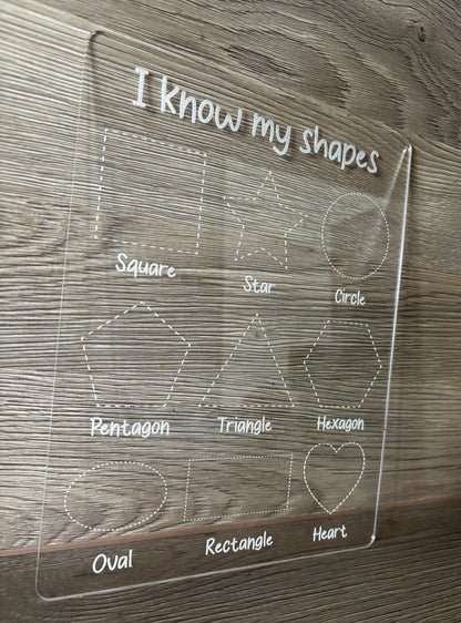 Shapes practice board
