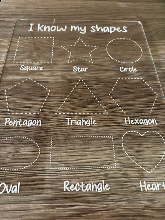 Shapes practice board