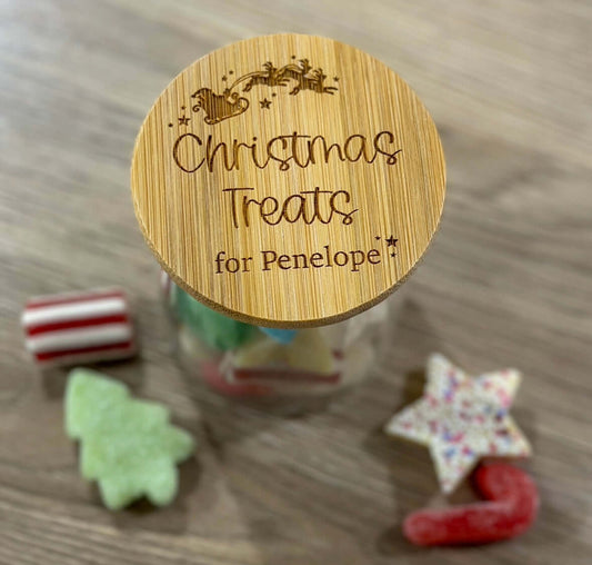 Personalised Christmas sweets jars, Christmas eve box