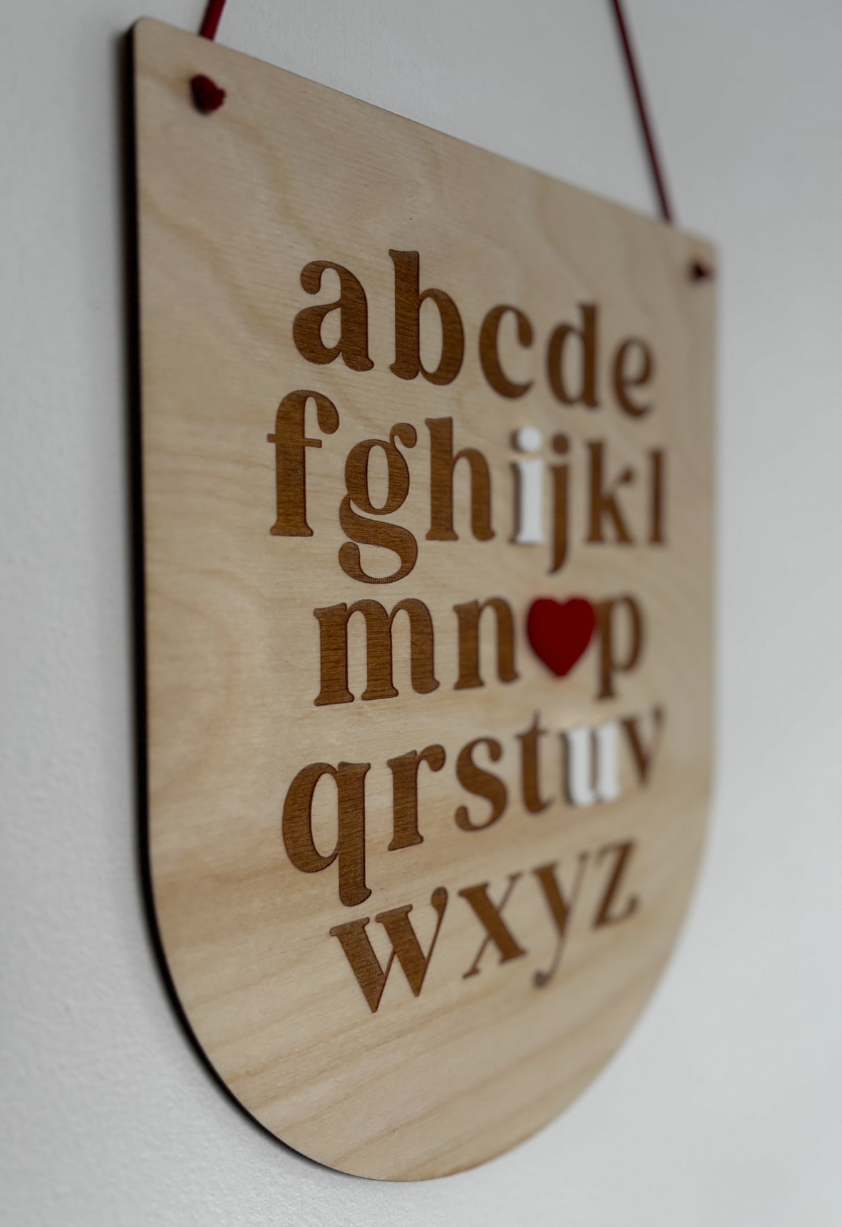 Alphabet I love you wall hanging