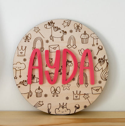 Unicorn Personalised Name Plaque