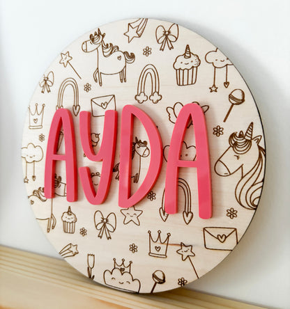 Unicorn Personalised Name Plaque