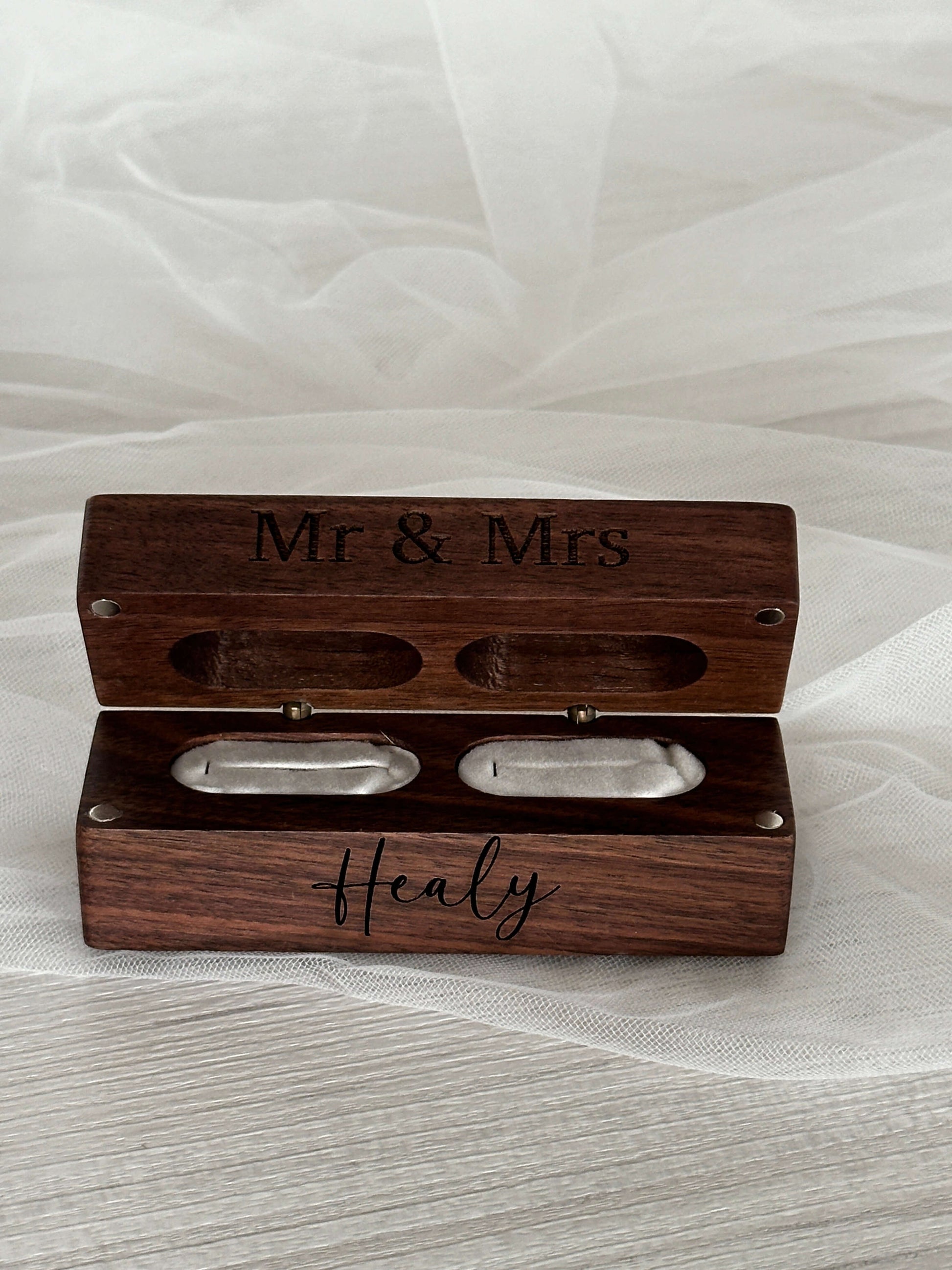 engraved, personalised wedding ring boxes