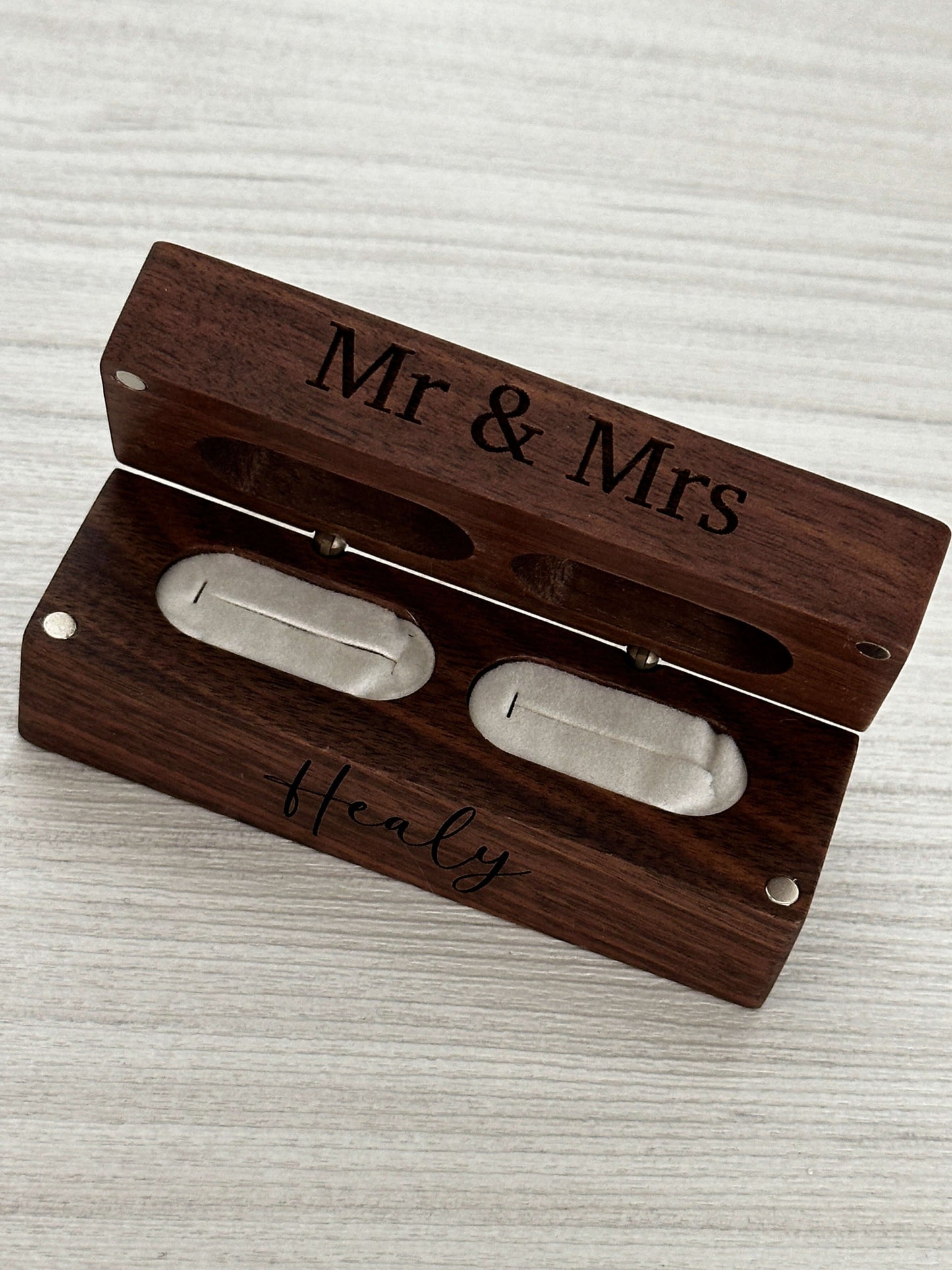 engraved, personalised wedding ring boxes