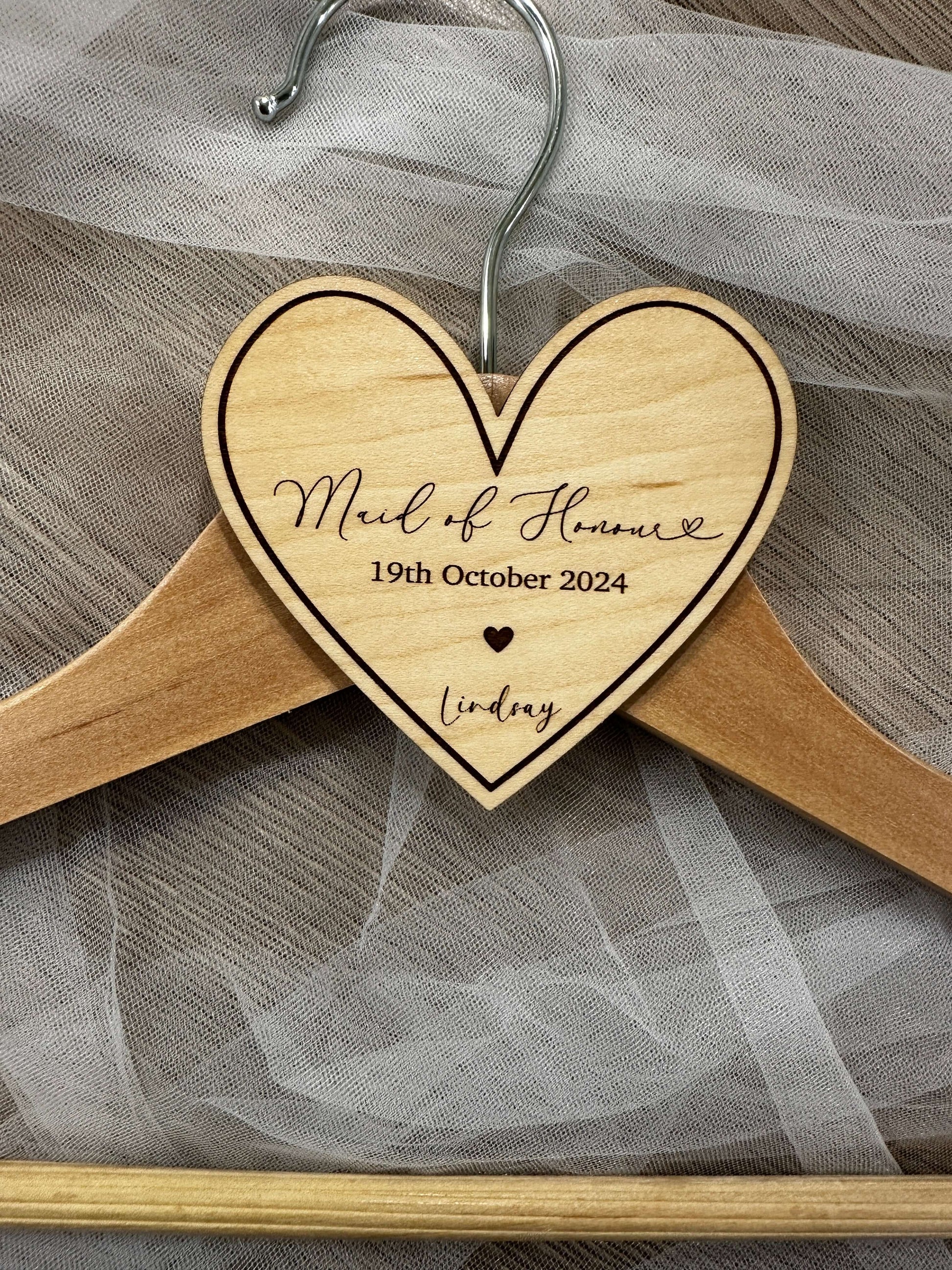Bridal Party wooden hanger tags