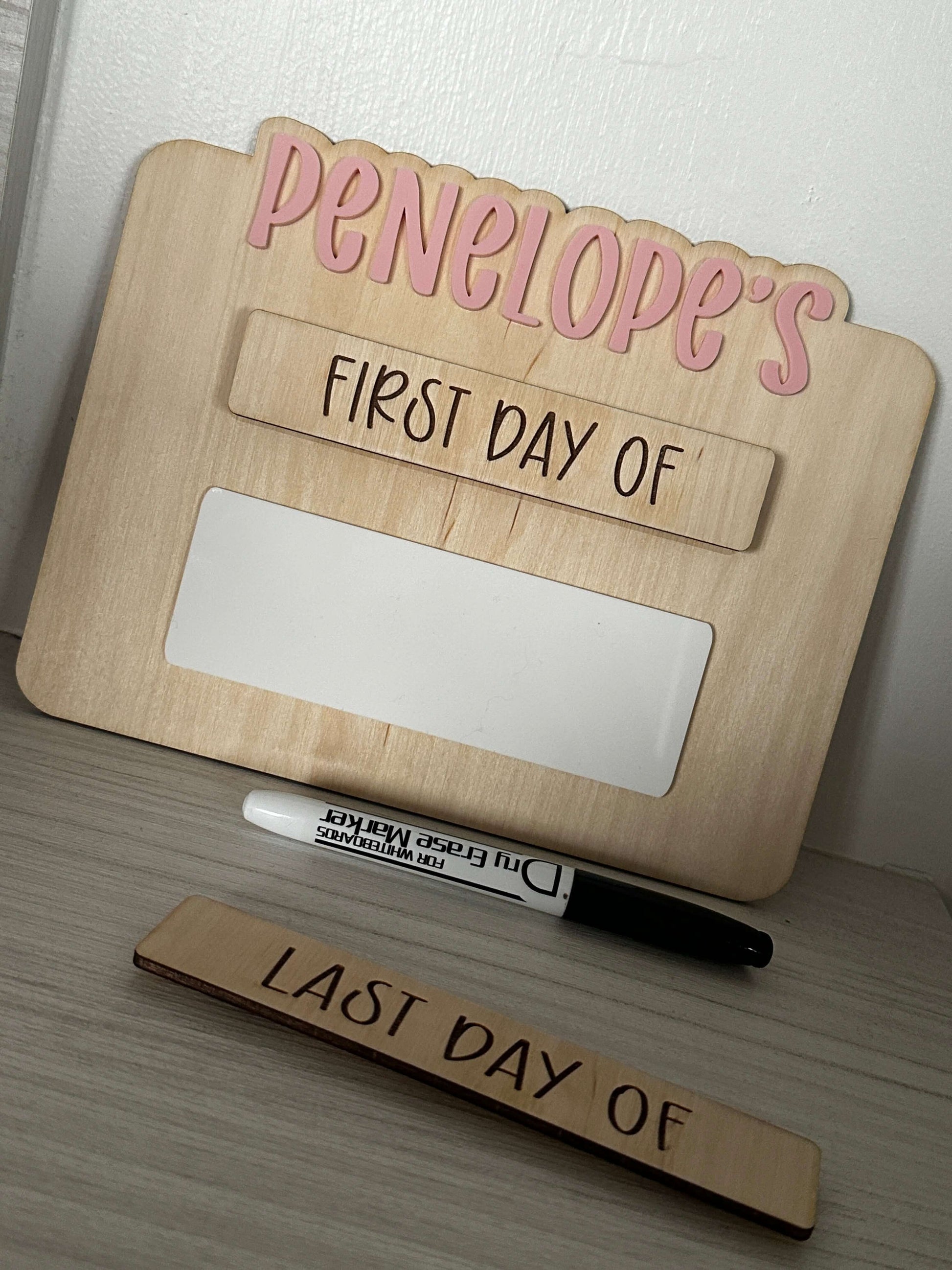 First and last day personalised back to school memory board