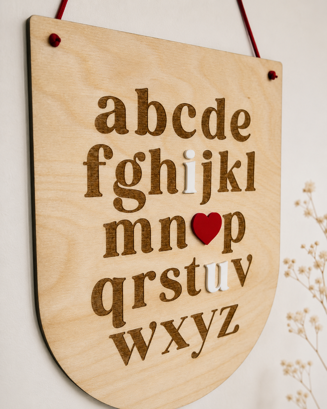 Personalised Wooden Alphabet Wall Plaque | Nursery Wall Decor | ABC Sign