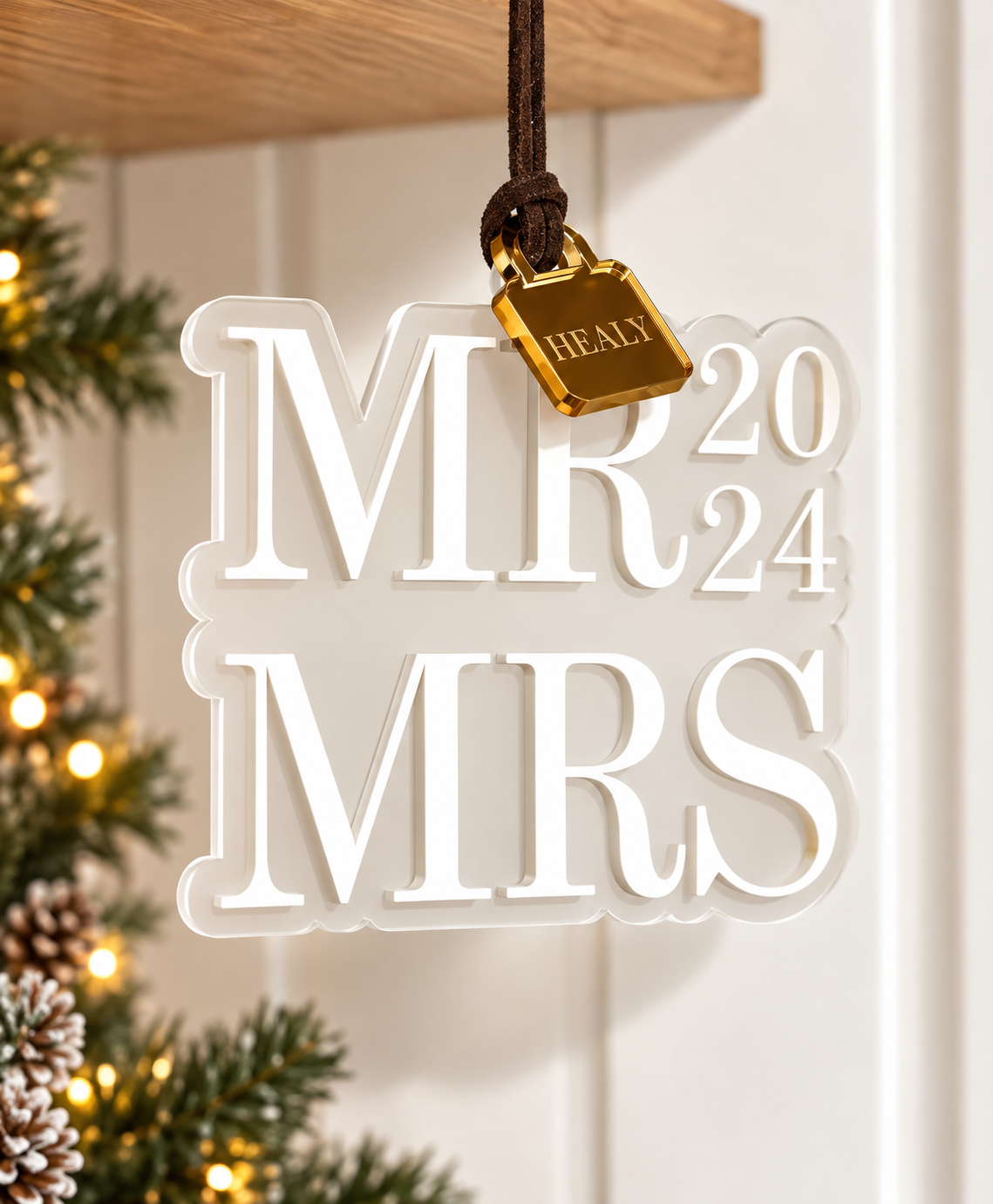 Personalised First Christmas Married Mr and Mrs Christmas decoration