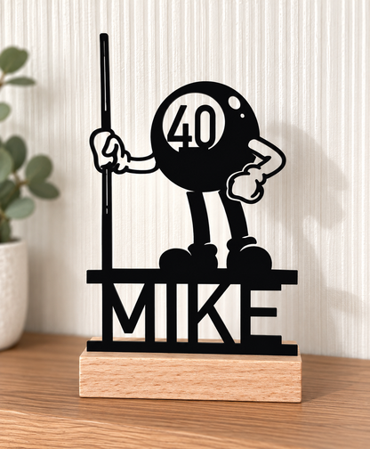Personalised Pool & Snooker Birthday Gift – Name & Age Sign